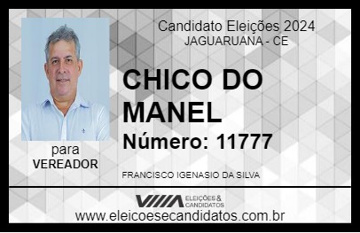 Candidato CHICO DO MANEL 2024 - JAGUARUANA - Eleições