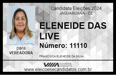 Candidato ELENEIDE DAS LIVE 2024 - JAGUARUANA - Eleições