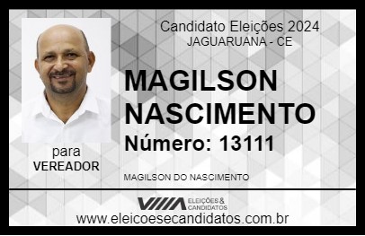 Candidato MAGILSON NASCIMENTO 2024 - JAGUARUANA - Eleições