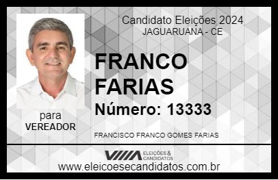 Candidato FRANCO FARIAS 2024 - JAGUARUANA - Eleições