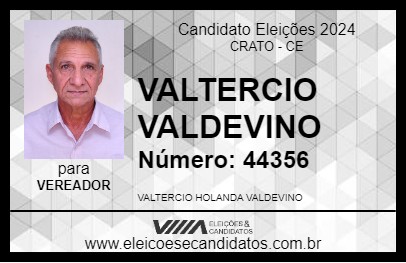 Candidato VALTERCIO VALDEVINO 2024 - CRATO - Eleições