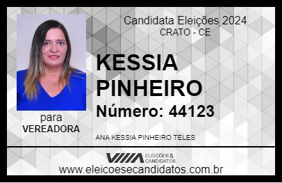 Candidato KESSIA PINHEIRO 2024 - CRATO - Eleições