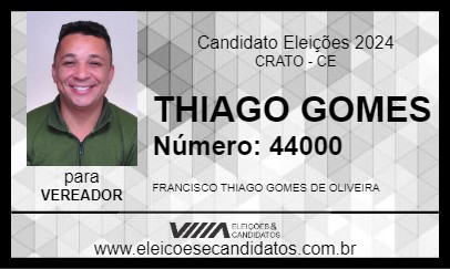 Candidato THIAGO GOMES 2024 - CRATO - Eleições