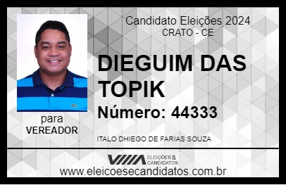 Candidato DIEGUIM DAS TOPIK 2024 - CRATO - Eleições