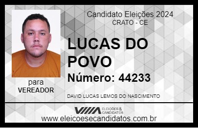 Candidato LUCAS DO POVO 2024 - CRATO - Eleições