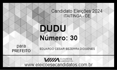 Candidato DUDU 2024 - ITAITINGA - Eleições