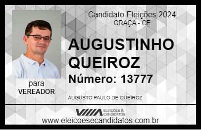 Candidato AUGUSTINHO QUEIROZ 2024 - GRAÇA - Eleições