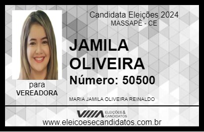 Candidato JAMILA OLIVEIRA 2024 - MASSAPÊ - Eleições