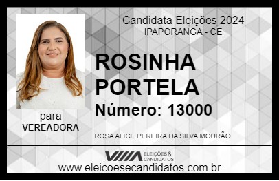 Candidato ROSINHA PORTELA 2024 - IPAPORANGA - Eleições