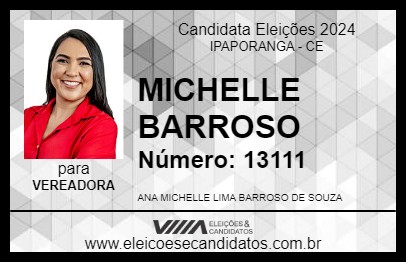 Candidato MICHELLE BARROSO 2024 - IPAPORANGA - Eleições