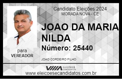 Candidato JOAO DA MARIA NILDA 2024 - MORADA NOVA - Eleições