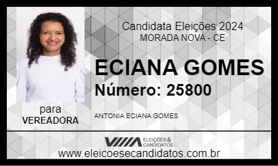 Candidato ECIANA GOMES 2024 - MORADA NOVA - Eleições