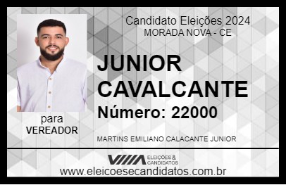 Candidato JUNIOR CAVALCANTE 2024 - MORADA NOVA - Eleições