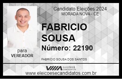 Candidato FABRICIO SOUSA 2024 - MORADA NOVA - Eleições