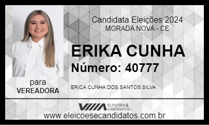 Candidato ERIKA CUNHA 2024 - MORADA NOVA - Eleições