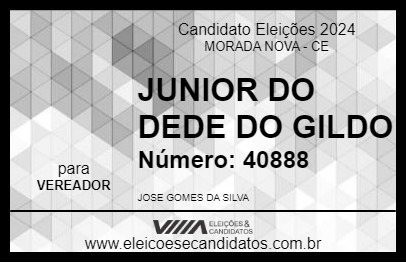 Candidato JUNIOR DO DEDE DO GILDO 2024 - MORADA NOVA - Eleições