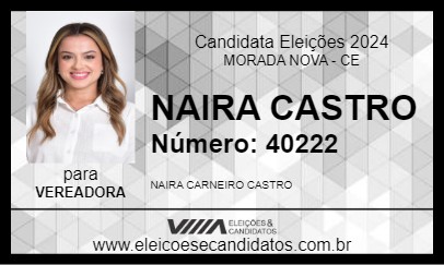 Candidato NAIRA CASTRO 2024 - MORADA NOVA - Eleições