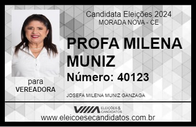 Candidato PROFA  MILENA MUNIZ 2024 - MORADA NOVA - Eleições