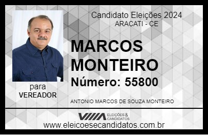 Candidato MARCOS MONTEIRO 2024 - ARACATI - Eleições