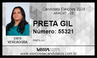 Candidato PRETA GIL 2024 - ARACATI - Eleições