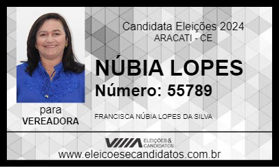 Candidato NÚBIA LOPES 2024 - ARACATI - Eleições