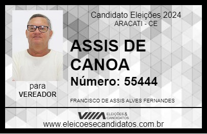 Candidato ASSIS DE CANOA 2024 - ARACATI - Eleições