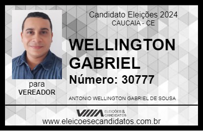 Candidato WELLINGTON GABRIEL 2024 - CAUCAIA - Eleições