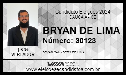 Candidato BRYAN DE LIMA 2024 - CAUCAIA - Eleições