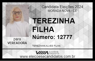 Candidato TEREZINHA FILHA 2024 - MORADA NOVA - Eleições