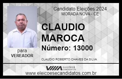 Candidato CLAUDIO MAROCA 2024 - MORADA NOVA - Eleições