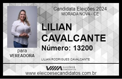 Candidato LILIAN CAVALCANTE 2024 - MORADA NOVA - Eleições