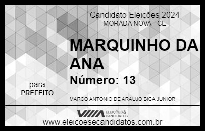 Candidato MARQUINHO DA ANA 2024 - MORADA NOVA - Eleições