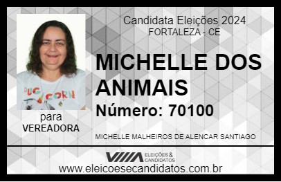 Candidato MICHELLE DOS ANIMAIS 2024 - FORTALEZA - Eleições