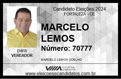 Candidato MARCELO LEMOS 2024 - FORTALEZA - Eleições