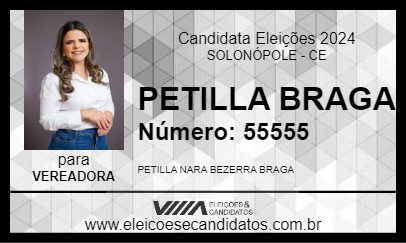 Candidato PETILLA BRAGA 2024 - SOLONÓPOLE - Eleições