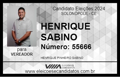 Candidato HENRIQUE SABINO 2024 - SOLONÓPOLE - Eleições