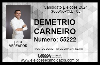 Candidato DEMETRIO CARNEIRO 2024 - SOLONÓPOLE - Eleições