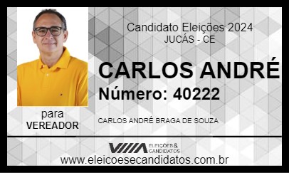 Candidato CARLOS ANDRÉ 2024 - JUCÁS - Eleições