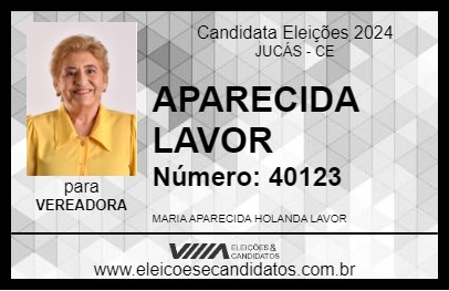 Candidato APARECIDA LAVOR 2024 - JUCÁS - Eleições