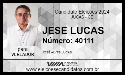 Candidato JESE LUCAS 2024 - JUCÁS - Eleições