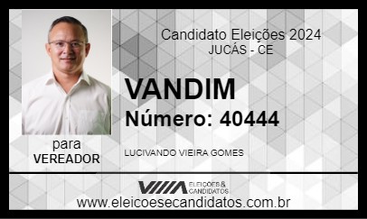 Candidato VANDIM 2024 - JUCÁS - Eleições