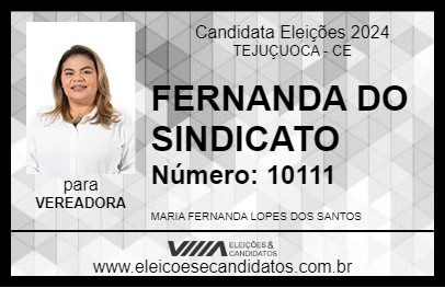 Candidato FERNANDA DO SINDICATO 2024 - TEJUÇUOCA - Eleições