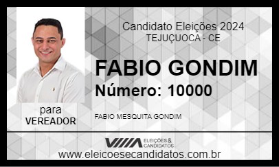 Candidato FABIO GONDIM 2024 - TEJUÇUOCA - Eleições