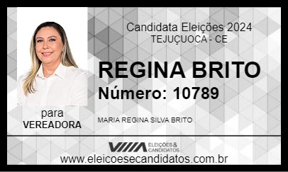 Candidato REGINA BRITO 2024 - TEJUÇUOCA - Eleições