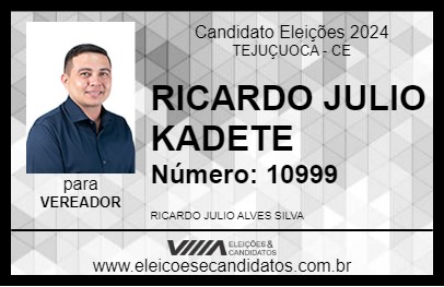 Candidato RICARDO JULIO KADETE 2024 - TEJUÇUOCA - Eleições