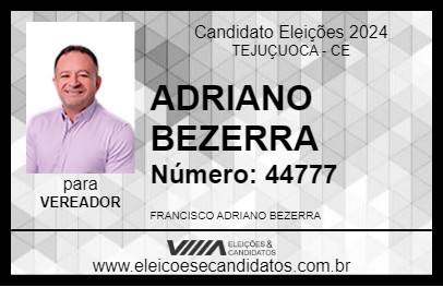 Candidato ADRIANO BEZERRA 2024 - TEJUÇUOCA - Eleições