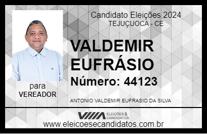 Candidato VALDEMIR EUFRÁSIO 2024 - TEJUÇUOCA - Eleições