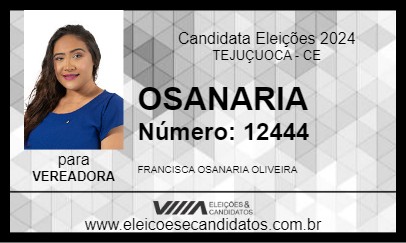 Candidato OSANARIA 2024 - TEJUÇUOCA - Eleições