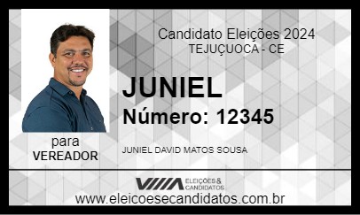 Candidato JUNIEL 2024 - TEJUÇUOCA - Eleições