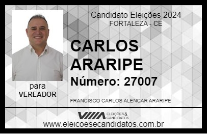 Candidato CARLOS ARARIPE 2024 - FORTALEZA - Eleições